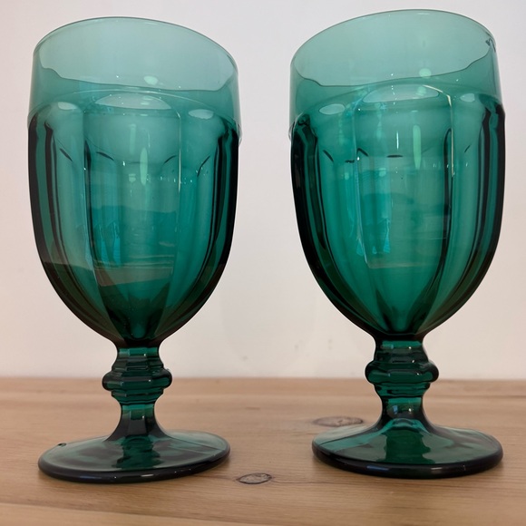 Vintage Mid Century Mod Green
Iced Tea Water Goblets Stemware - Picture 4 of 8